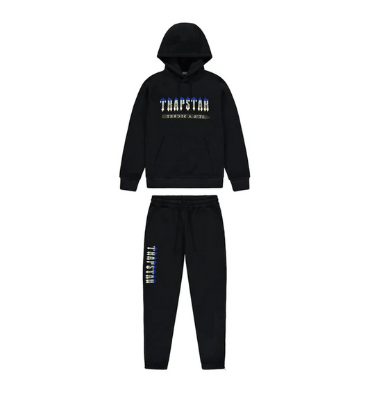 Trapstar Chenille Decoded 2.0 Hoodie Tracksuit Black/Ice Edition