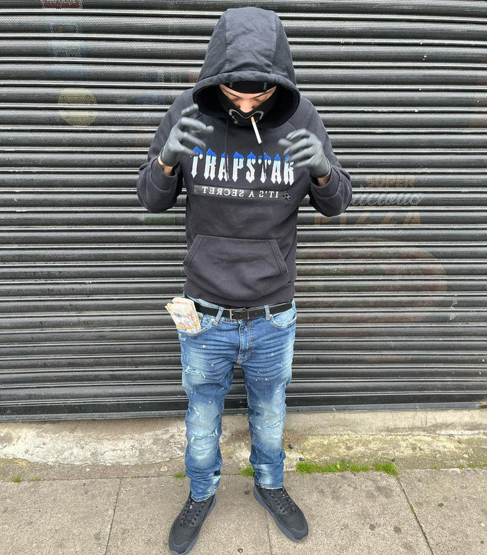 Trapstar Chenille Decoded 2.0 Hoodie Tracksuit Black/Ice Edition