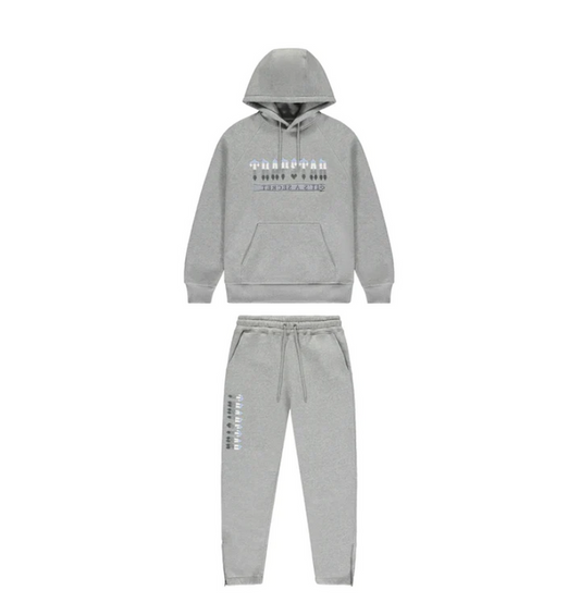 Trapstar Chenille Decoded Hoodie 2.0 Tracksuit Grey/Ice Blue