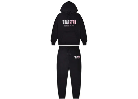 Trapstar Chenille Decoded Hoodie Tracksuit Black/Pink