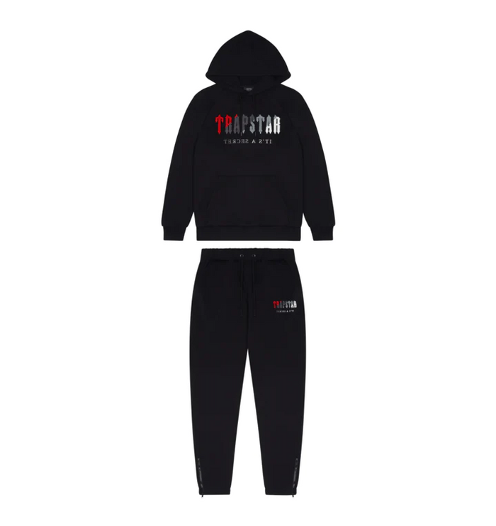 Trapstar Chenille Decoded Hoodie Tracksuit Black/Red
