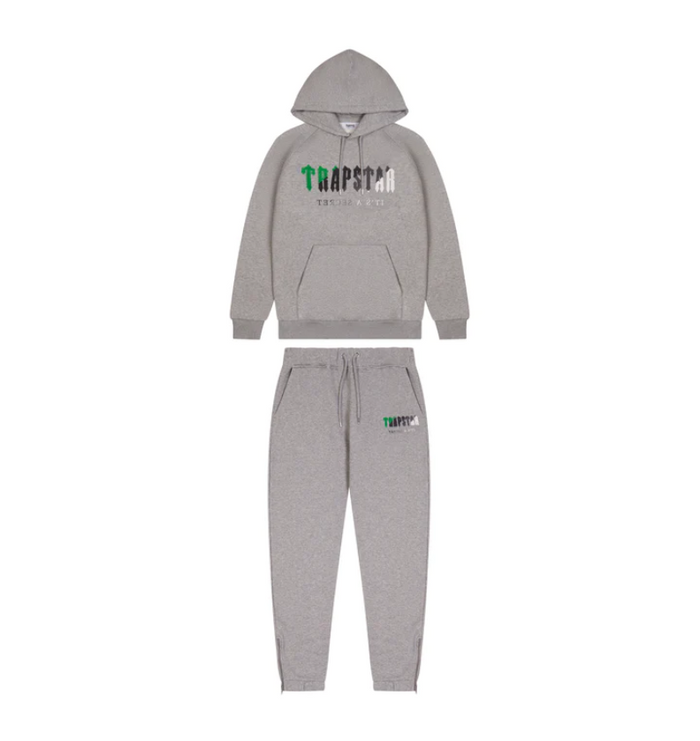 Trapstar Chenille Decoded Hoodie Tracksuit Grey/Green