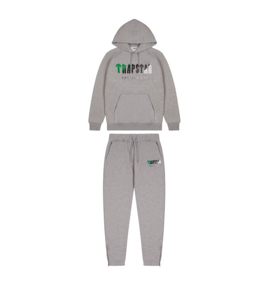 Trapstar Chenille Decoded Hoodie Tracksuit Grey/Green