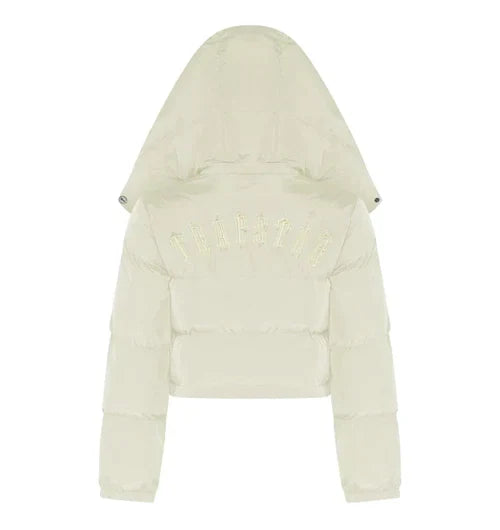 Trapstar Women's Irongate Detachable Hooded Puffer Jacket Cream