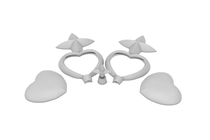 Three Magics Heart-Shaped Magic Wand DIY Cosplay Prop Kit - Magical Girl Anime Props - Transform Magic Staff Top & Bottom- Magical Foci Kit