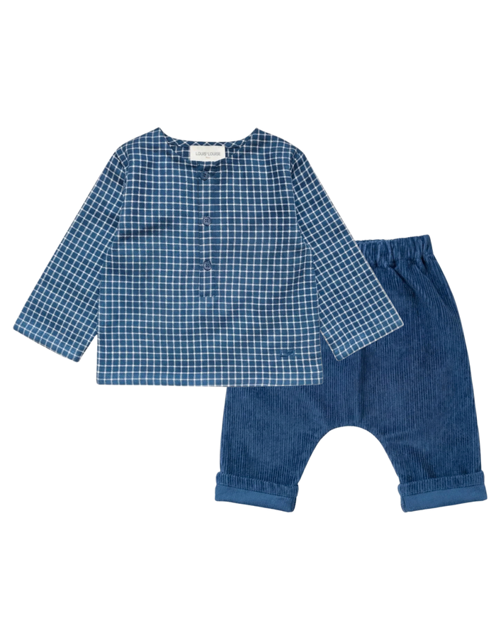 Uncle Baby Shirt Check Blue
