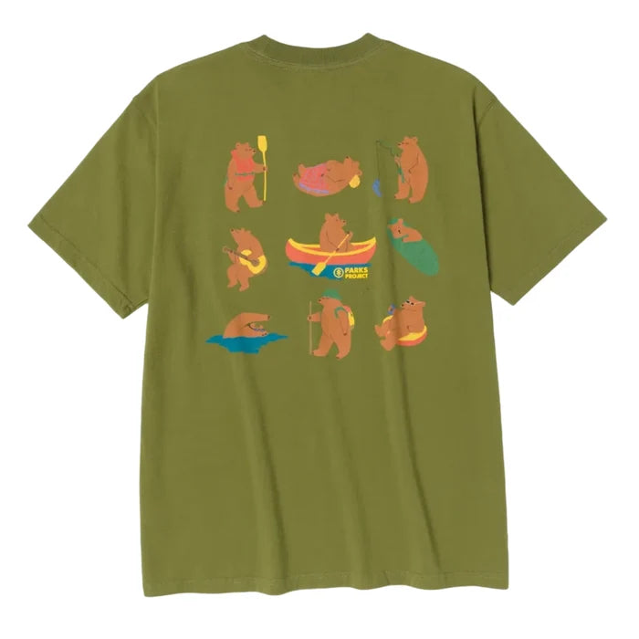 Unisex Bears At Camp Short Sleeve Pocket Tee Shirt