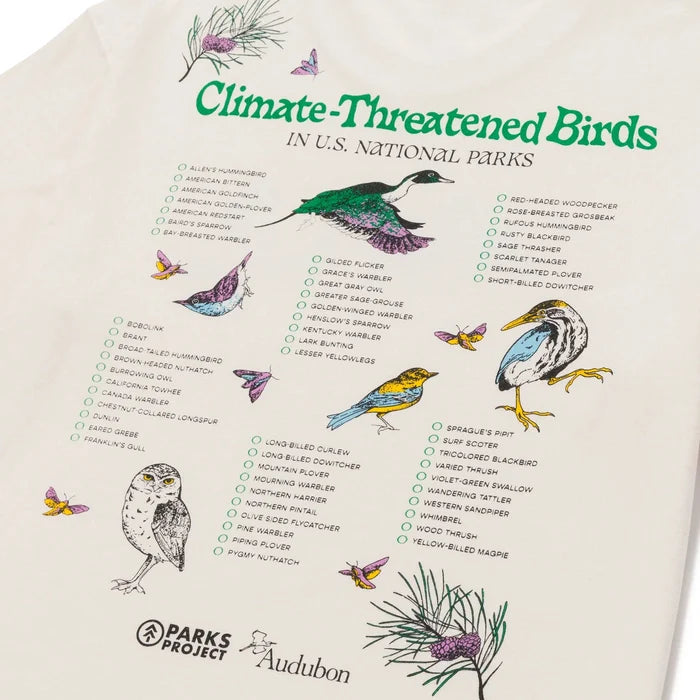 Unisex Parks Project x Audubon Bird Checklist Short Sleeve Tee Shirt