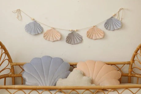 Velvet Shell Cushion Apricot Pearl