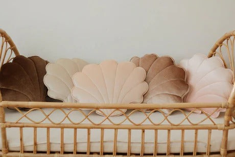 Velvet Shell Cushion Apricot Pearl
