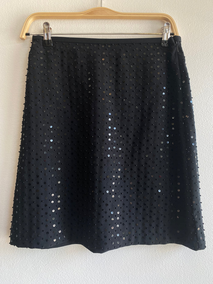 Vintage Y2K The Limited Black Sequined Knee-Length Skirt - La Lovely Vintage
