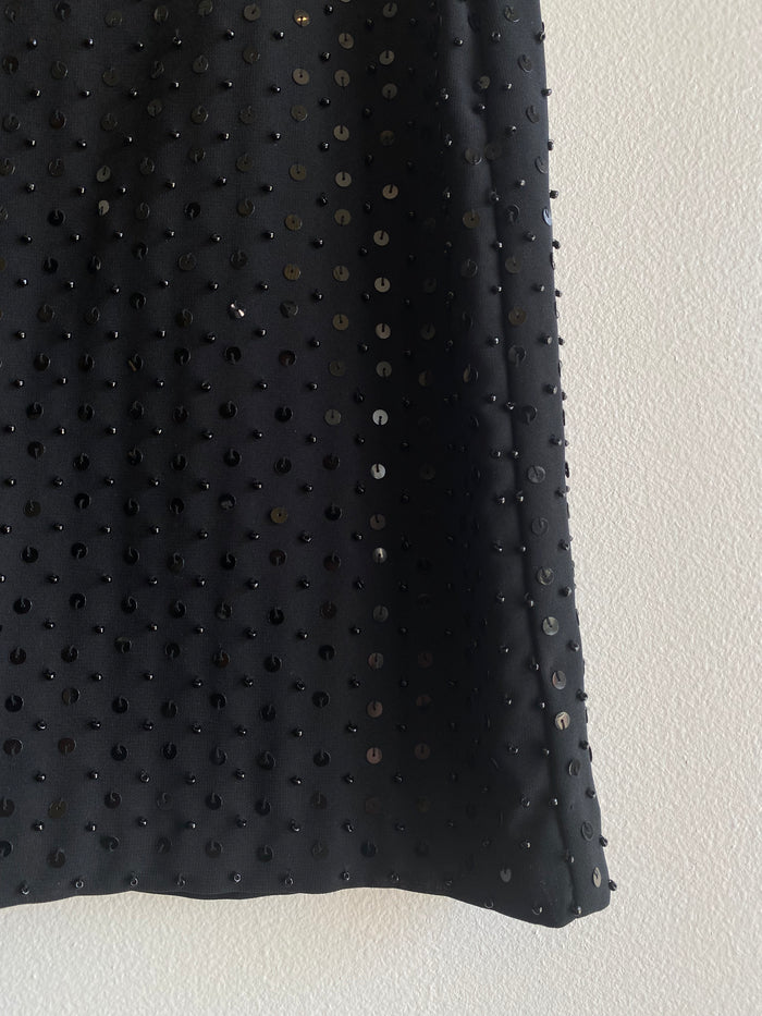 Vintage Y2K The Limited Black Sequined Knee-Length Skirt - La Lovely Vintage