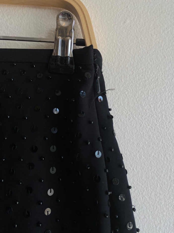 Vintage Y2K The Limited Black Sequined Knee-Length Skirt - La Lovely Vintage