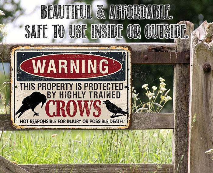 Warning Property Crows - Metal Sign | Lone Star Art.