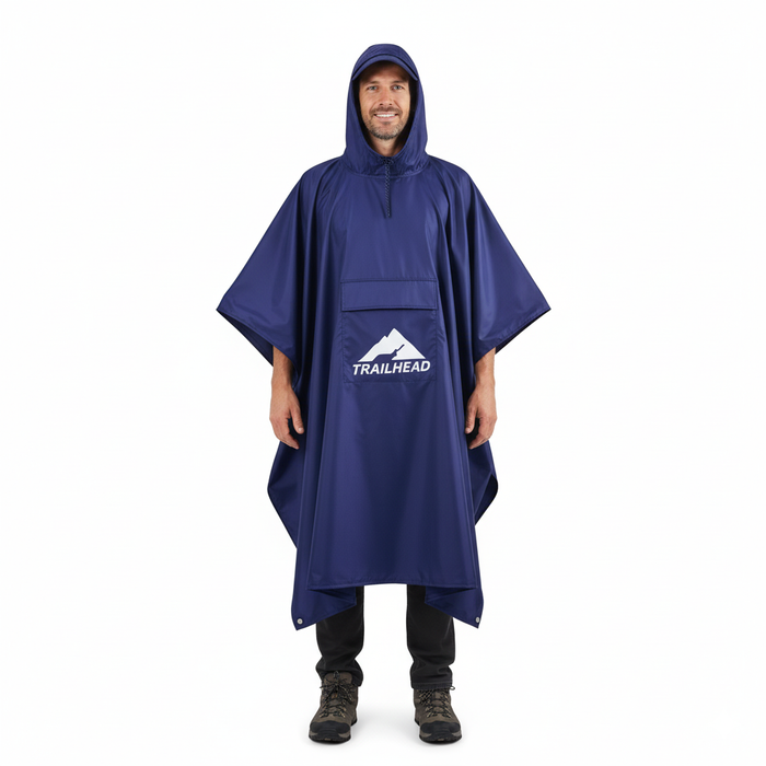 פונצו גשם Trailhead כחול, ניילון 210T, קל משקל (260 גרם)