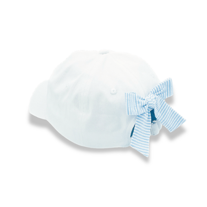 White GOLF Bow Baseball Hat - Youth, Adult - Wee Bee Baby Boutique