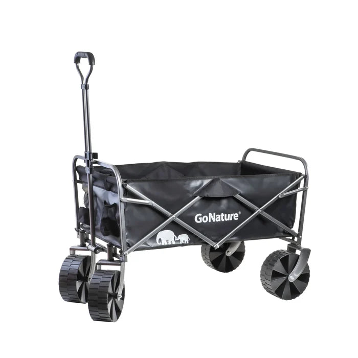 עגלת שטח Wide Glide מקופלת לגודל קומפקטי, מוכנה לאחסון