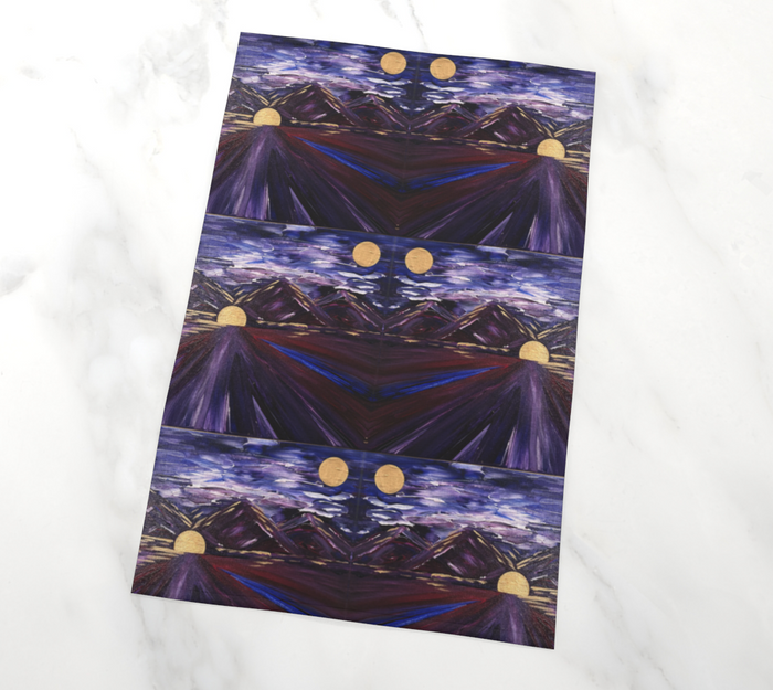 “Winter Lake with Mountains” #2 Tea Towel