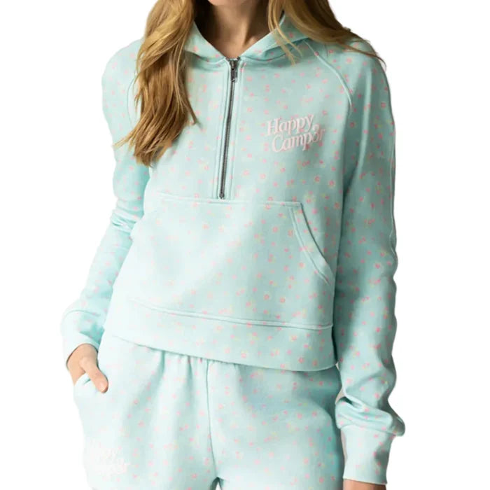 Women's Aqua Mist Half Zip Scuba Hoodie