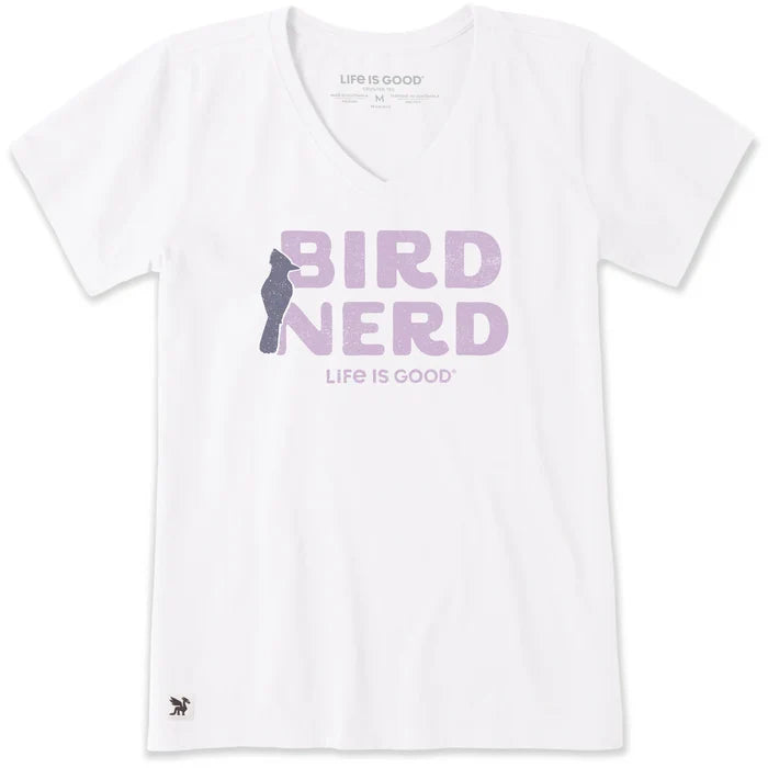Women's Bird Nerd Bird Short Sleeve Crusher Vee Shirt