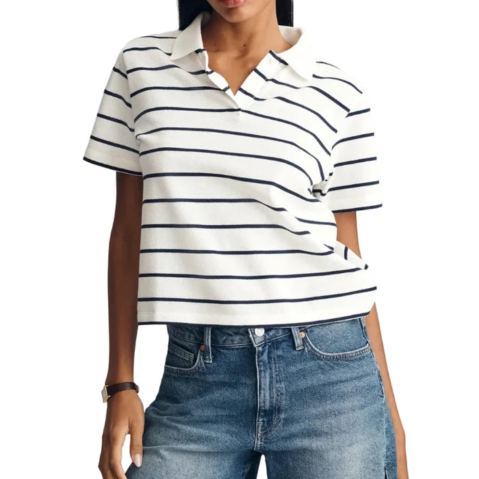 Women's Cropped Polo T-Shirt