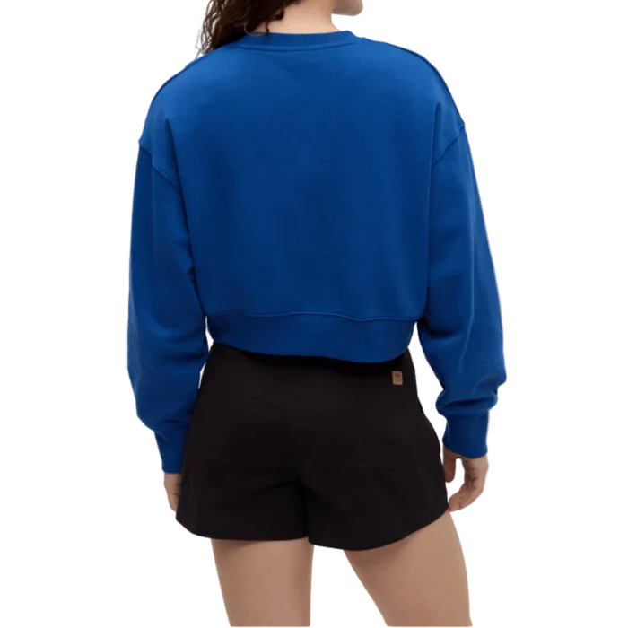 Women's Framed Haitian Blooms Oversized Crop Crew Sweatshirt