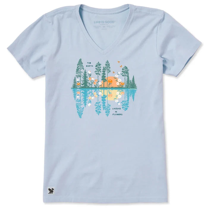Women's Reflections in Bloom Short Sleeve Crusher Vee Shirt