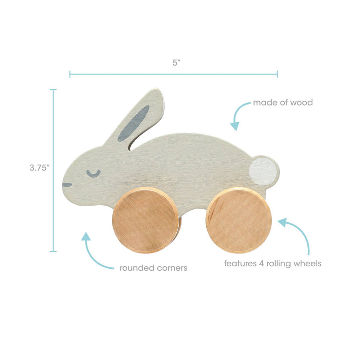Wooden Toy Push-Along Bunny - Wee Bee Baby Boutique