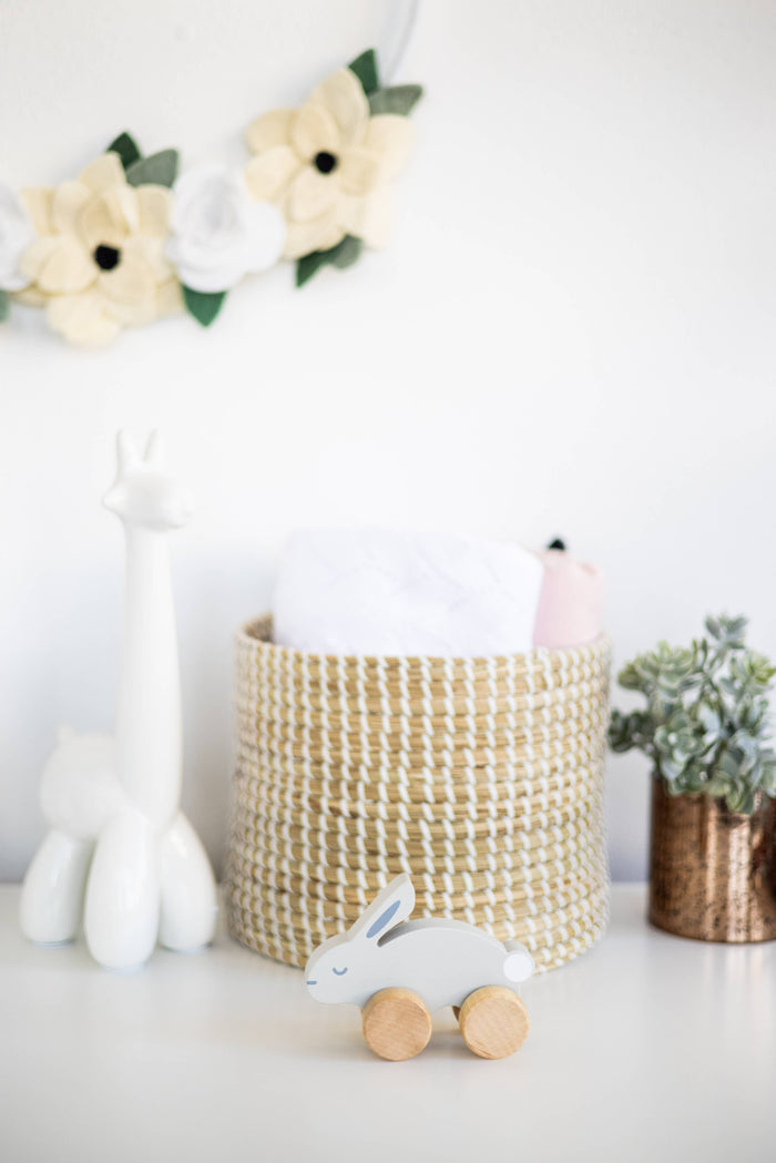Wooden Toy Push-Along Bunny - Wee Bee Baby Boutique