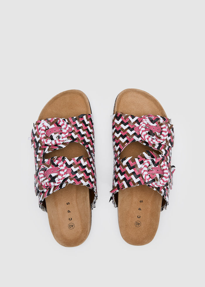 WOVEN DOUBLE-STRAP SANDALS