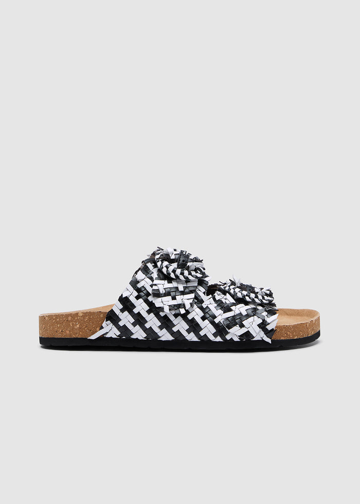 WOVEN DOUBLE-STRAP SANDALS