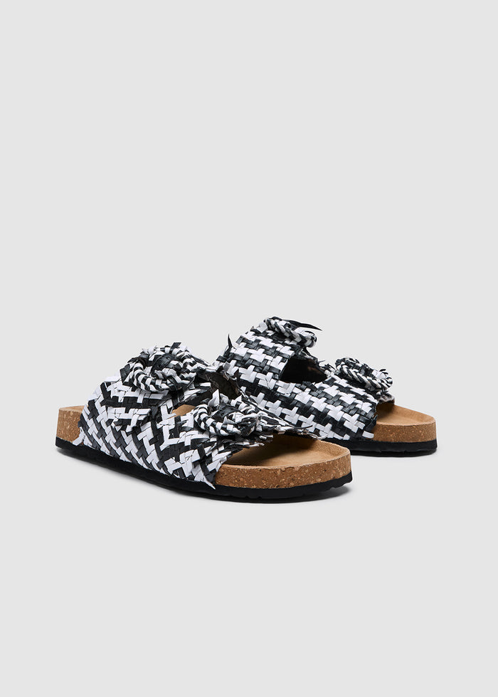 WOVEN DOUBLE-STRAP SANDALS