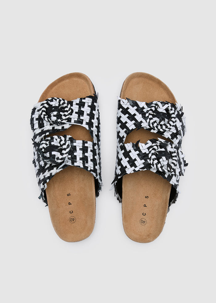 WOVEN DOUBLE-STRAP SANDALS