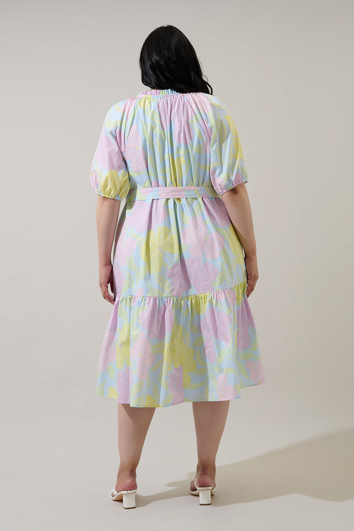 Wynette Tiered Midi Dress Brisa Floral Curve