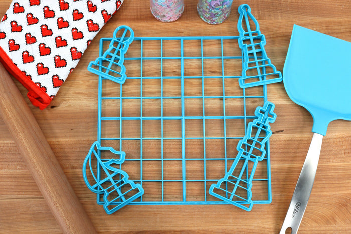 XL 12 Inch Chess Board Cookie Cutters - FFXIV Birthday Cookie Cake Cutter - FF14 Baking