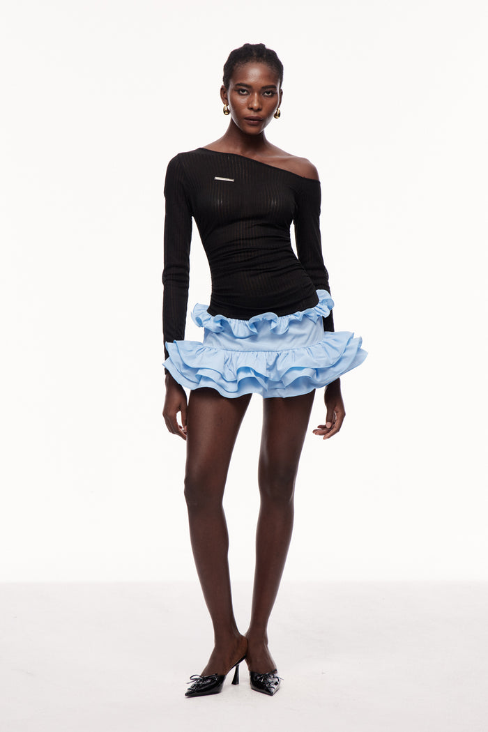 Xue Mesh Ruffle Mini Dress