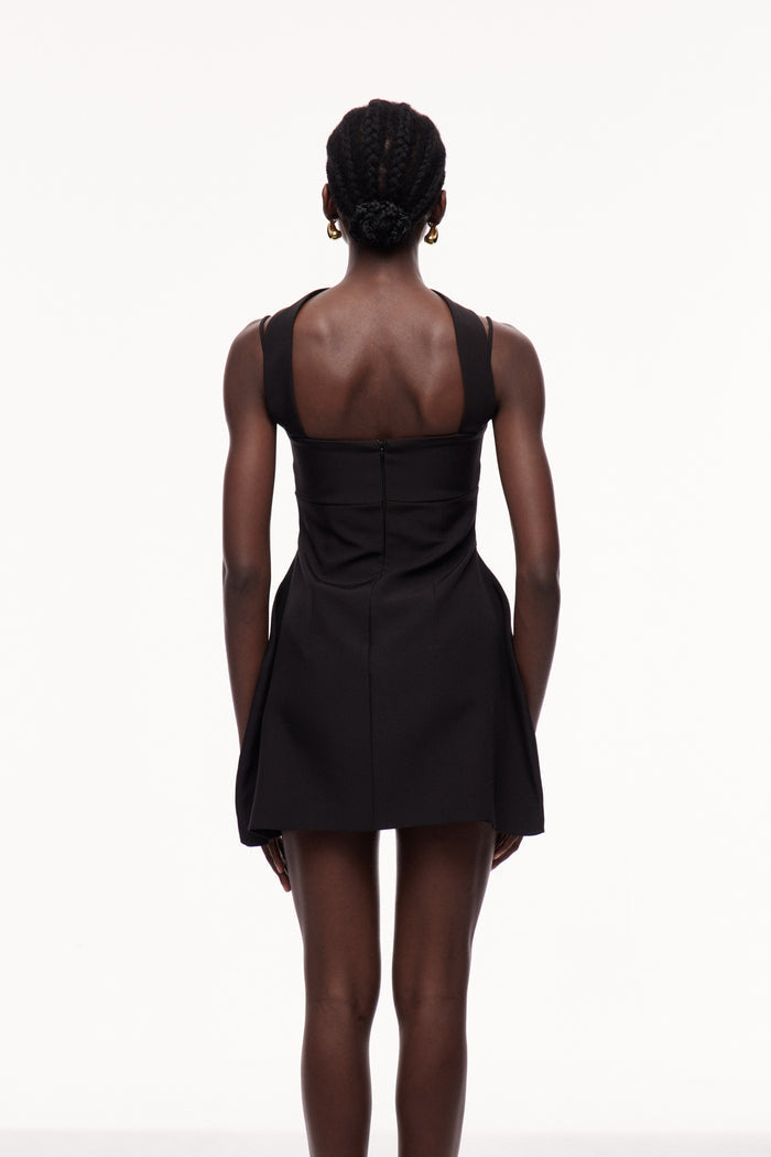 Xulia Halter Neck Cutout Deconstruct Mini Dress