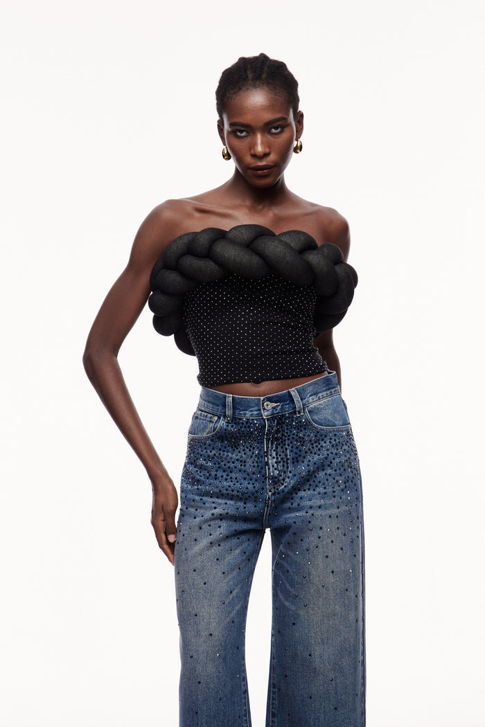 Yachna Dot Deconstruct Strapless Top