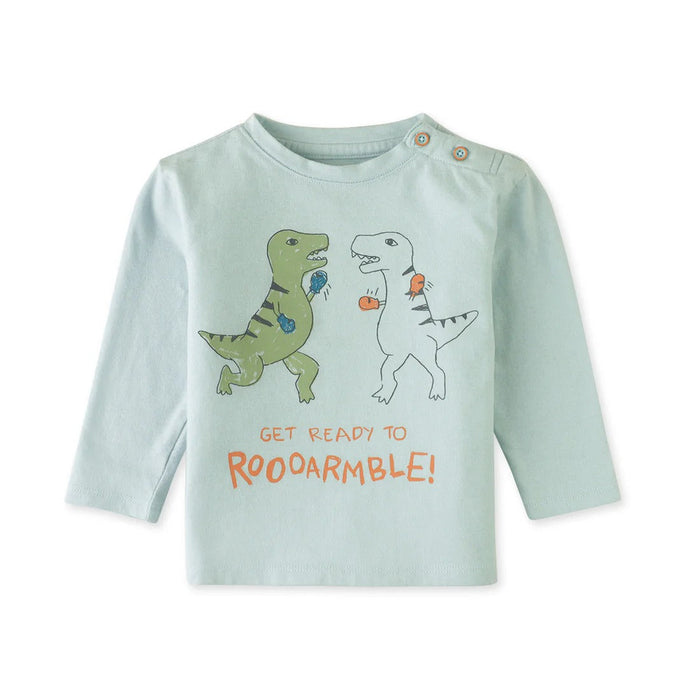 Yael Long Sleeve T-Shirt With Boxing Dino Print