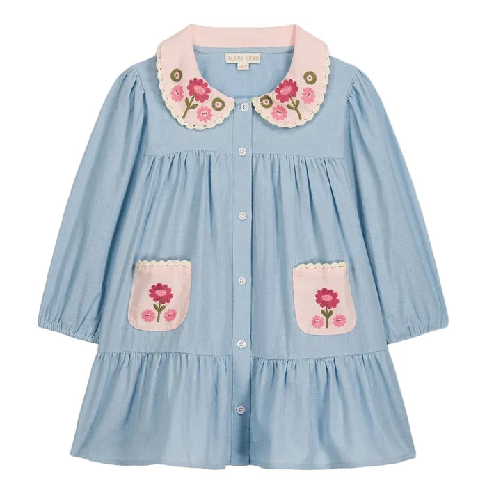 Ysee Dress Cotton Linen Baby Blue