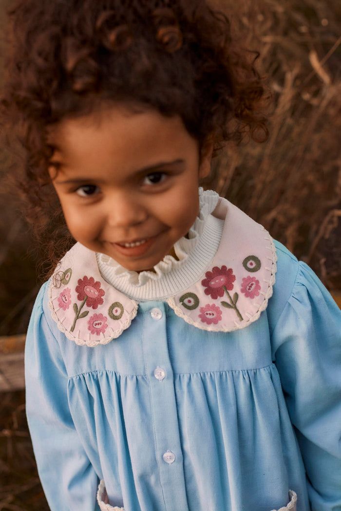 Ysee Dress Cotton Linen Baby Blue