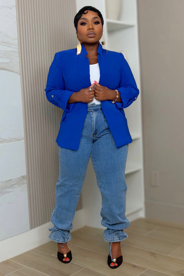 Yvette Boyfriend Blazer - Royal Blue