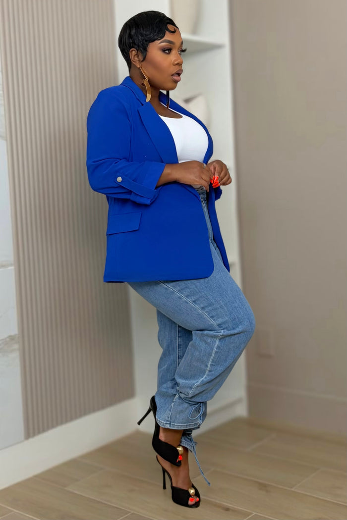 Yvette Boyfriend Blazer - Royal Blue